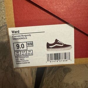 Vans Ward Burgundy Canvas Shoes